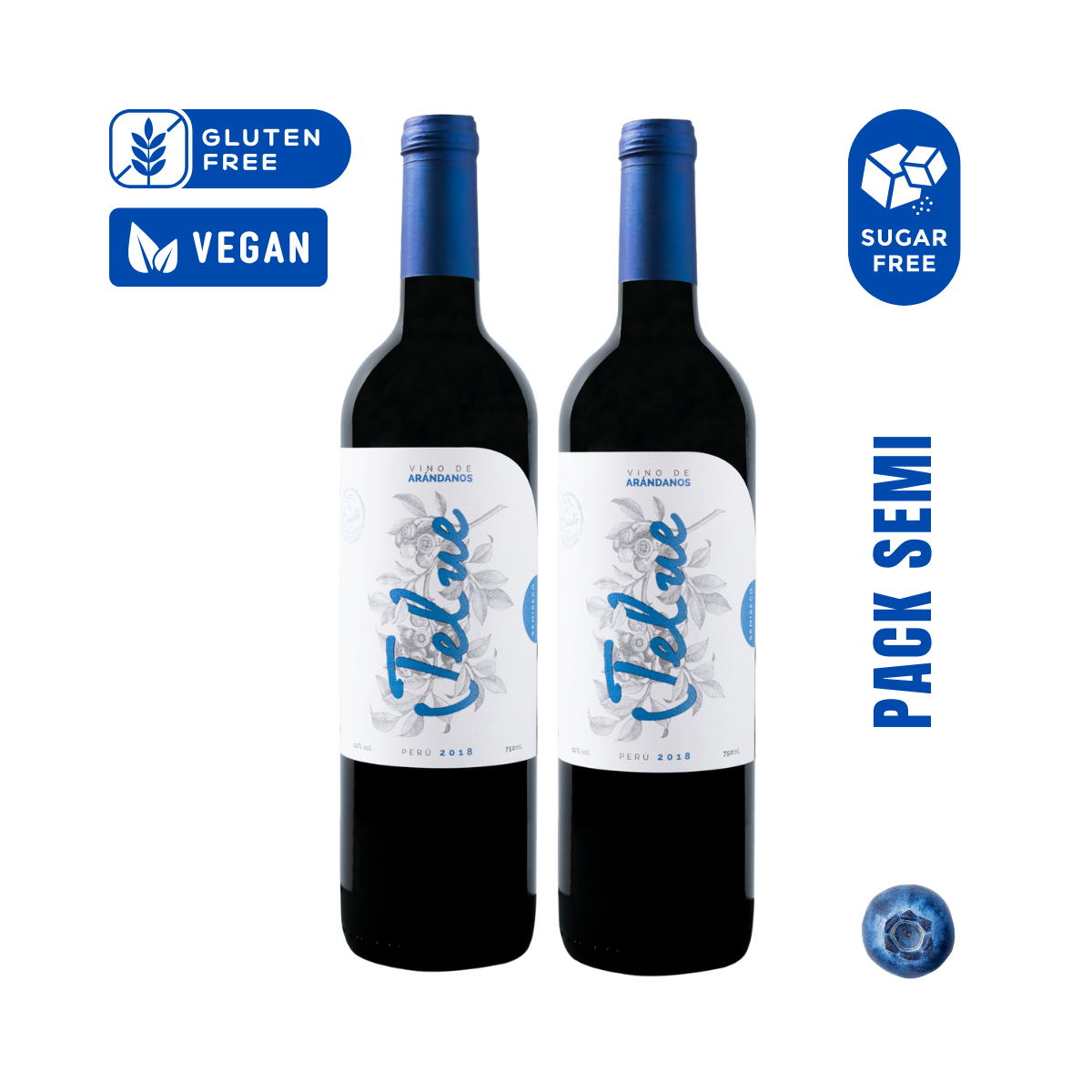 Pack Semi (2 Vinos de Arándanos Semisecos)